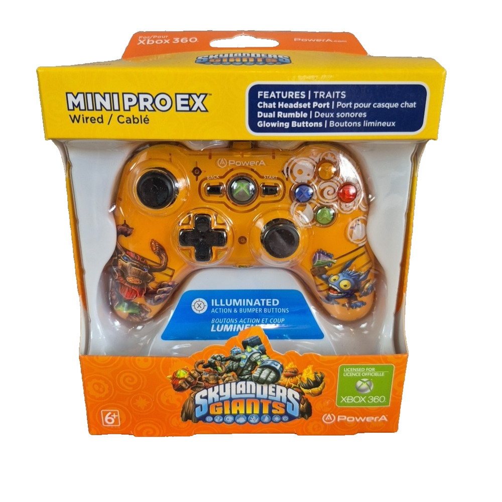 Power A Skylanders Giants Mini Pro Ex Orange Wired Controller Xbox360 RARE